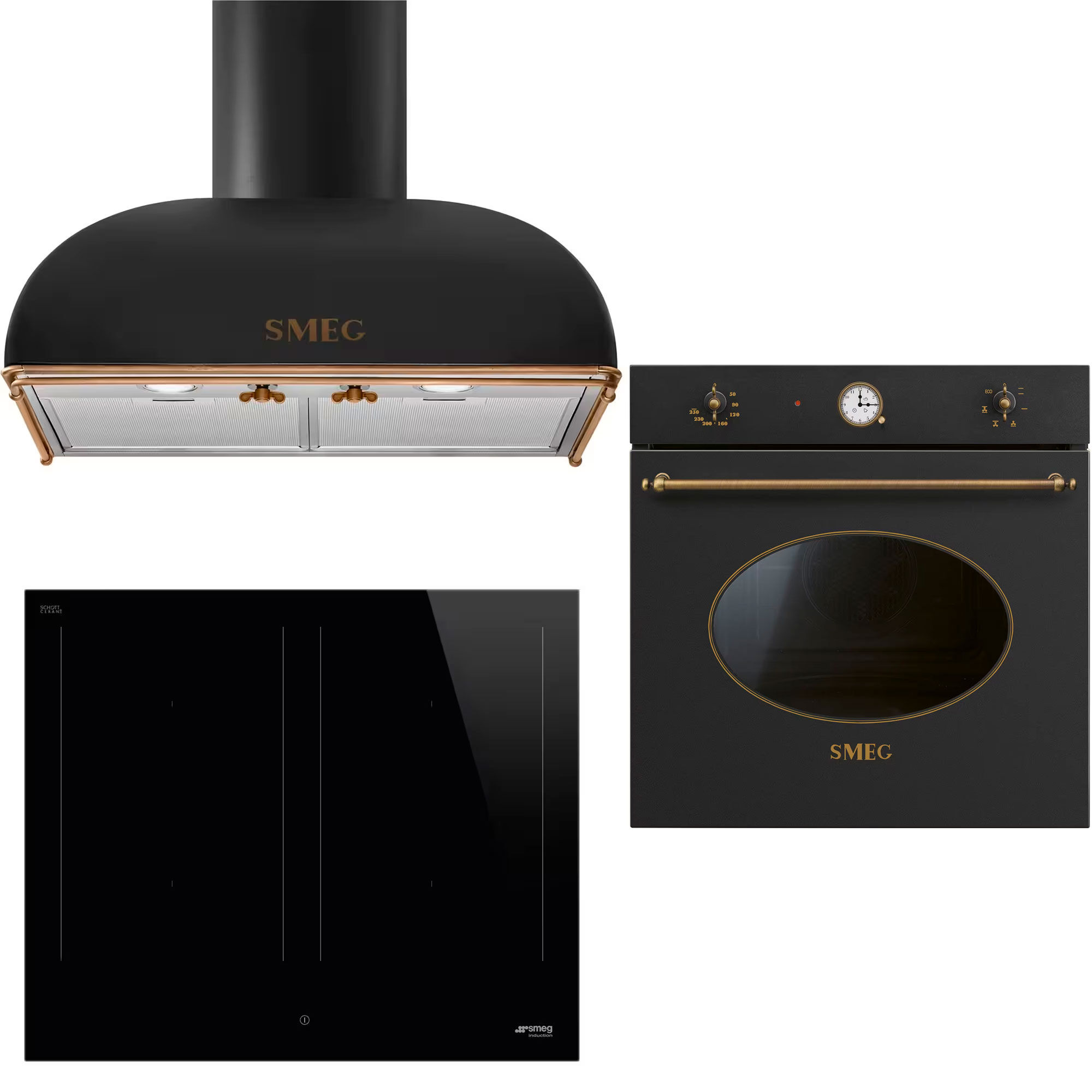 Smeg Colonial Hvidevarepakke  Antracit