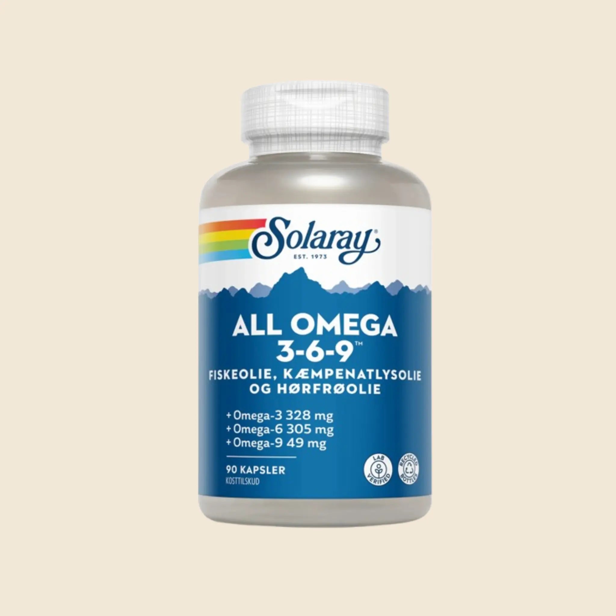 Solaray All Omega  - -  Fiskeolie  180 Kapsler
