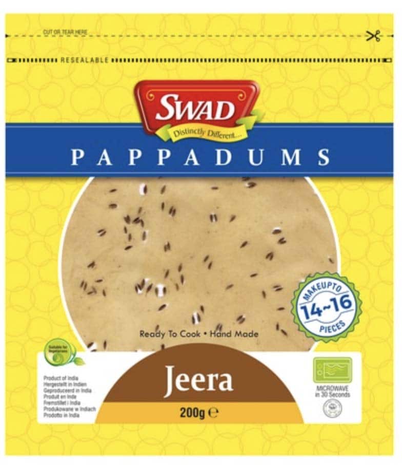 Swad Papadums Jeera 200