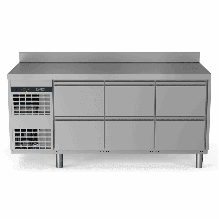 Zanussi Kølebord 440l Med Bagkant 6x  Skuffer