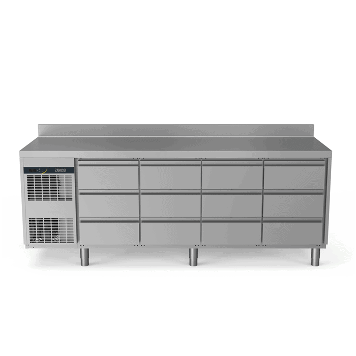 Zanussi Kølebord 440l Med Bagkant 12x Skuffer