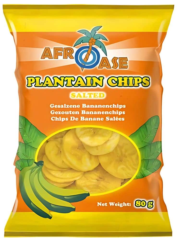 Afroase Plantain Chips Saltet 80