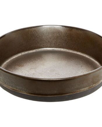 Aida Raw Dyb Tallerken   Stentøj 19   Cm  Metallisk Brun