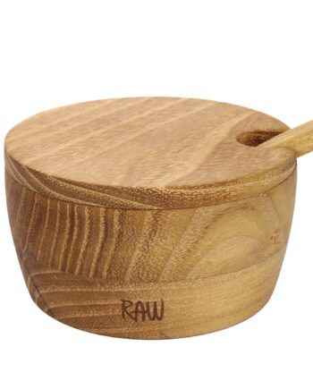 Aida Raw Saltkar Med Låg   Ske  Teak