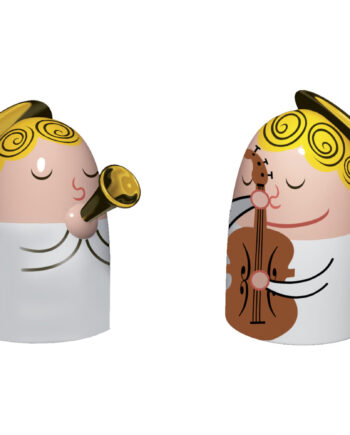 Alessi Engle Med Instrumenter Porcelænsfigurer