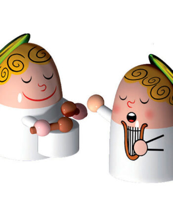 Alessi Engle Porcelænsfigurer  Harpe Og Tromme