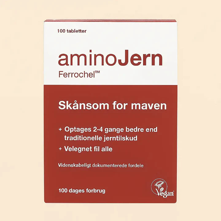 Aminojern Ferrochel- Jerntilskud Særligt Testet Til Gravide  100 Tabletter