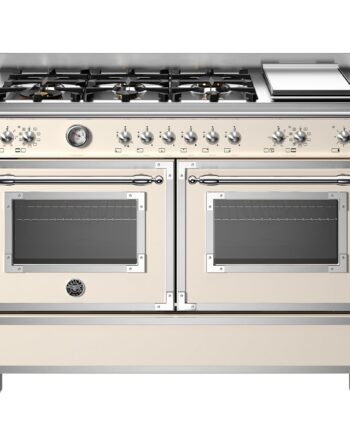 Bertazzoni Her126g2eavt Heritage Gaskomfur Med Dobbeltovn  120 Cm  Cremevit