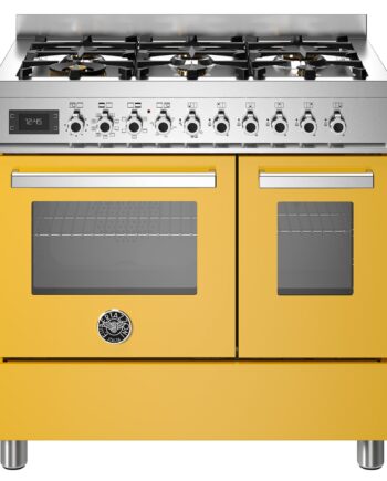 Bertazzoni Pro96l2egit Professional Gaskomfur Med Dobbeltovn  90 Cm  Gul