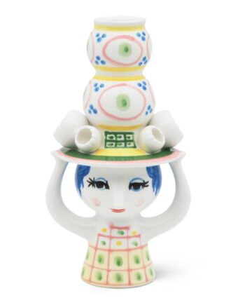 Bjørn Wiinblad Lady With Hat Lysestage 16 Cm  Rosa