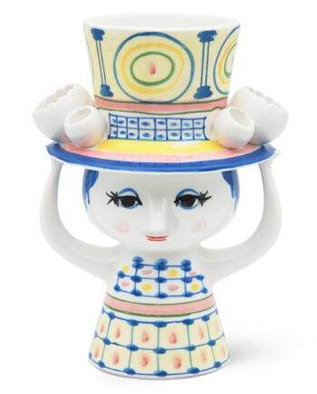 Bjørn Wiinblad Lady With Hat Vase 20   Cm  Blå