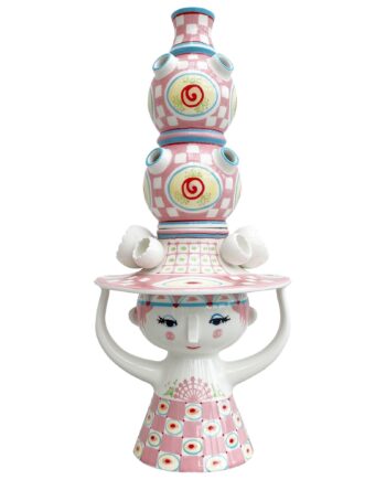 Bjørn Wiinblad Lady With Hat Vase 50 Cm  Rosa