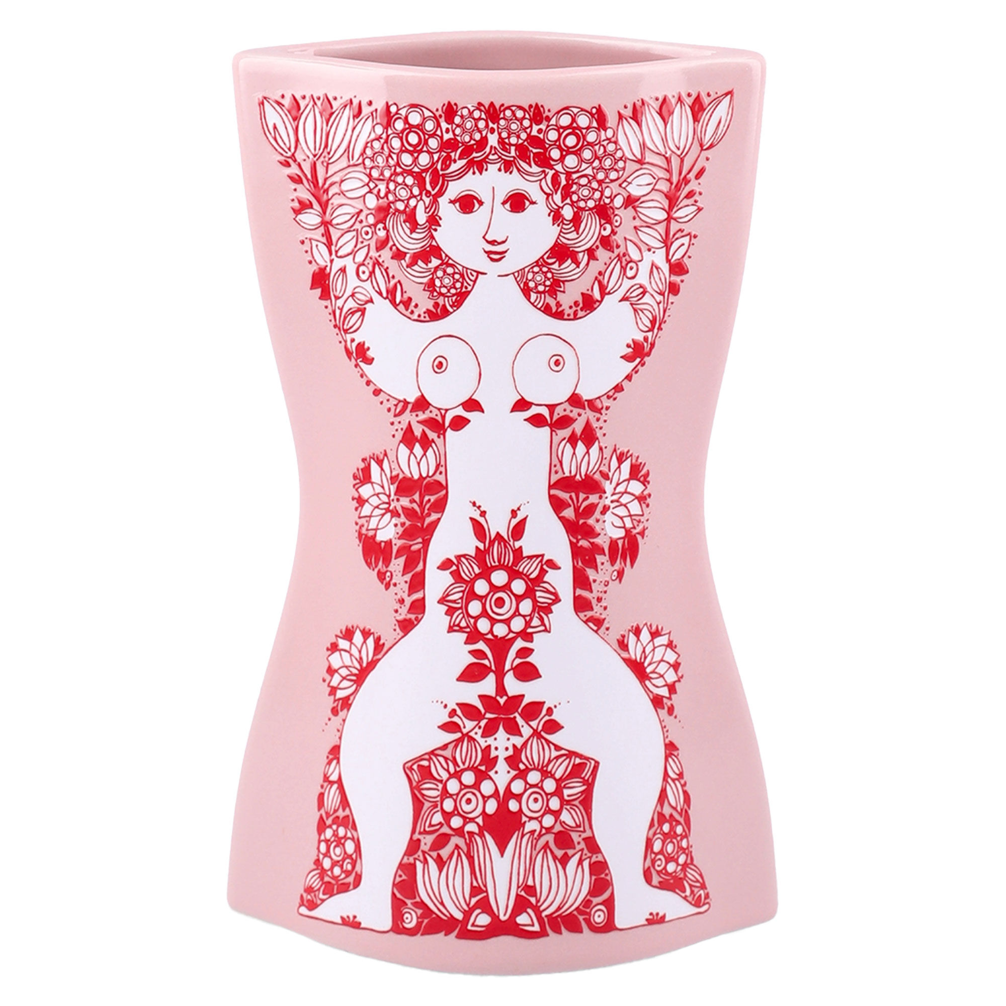Bjørn Wiinblad Nina Vase 16   Cm  Pink Rød