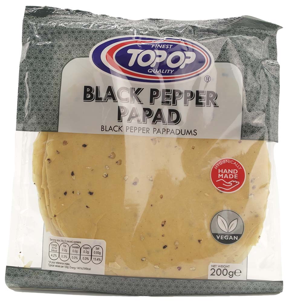 Black Pepper Papadums 200gr