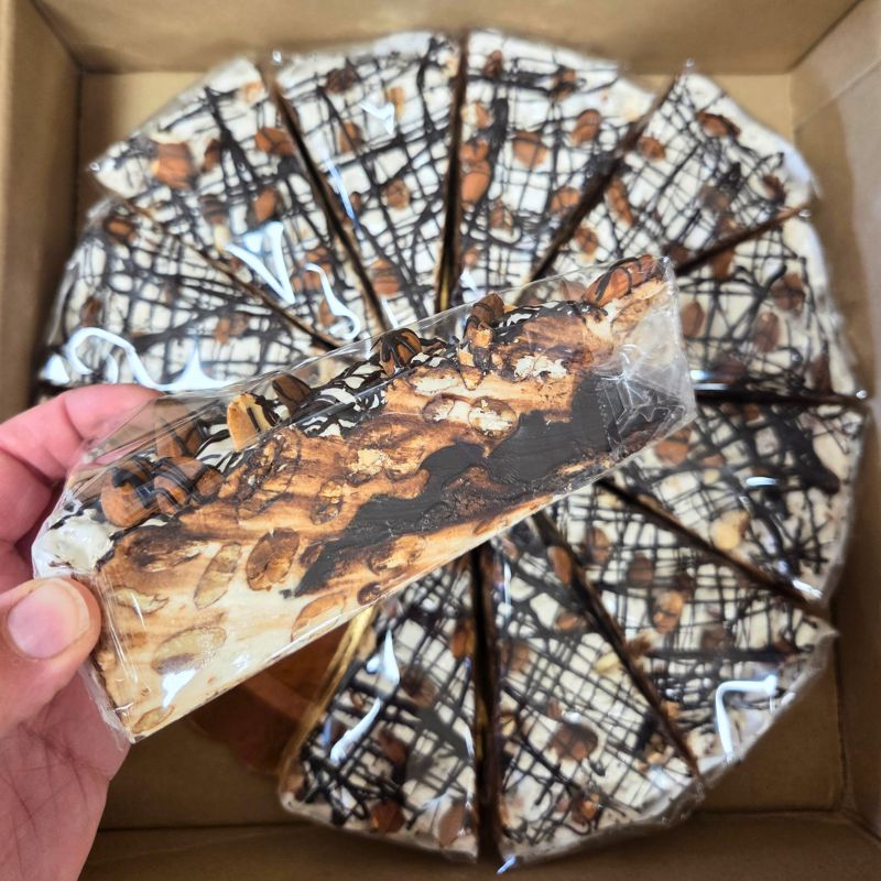 Blød Italiensk Torrone Med Chokolade Fransk Nougat