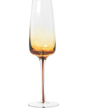 Broste  39 Amber 39  Mundblæst Champagneglas