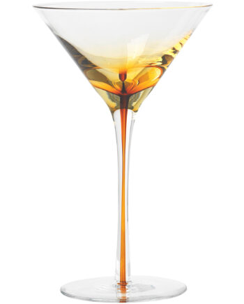 Broste  39 Amber 39  Mundblæst Martiniglas