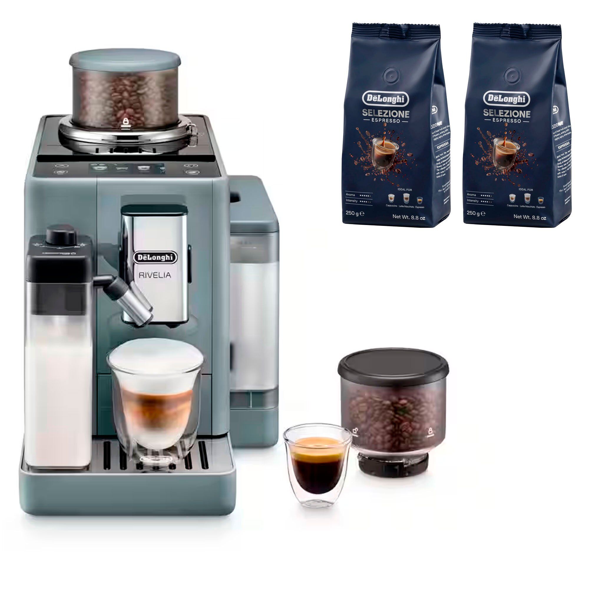 Delonghi Rivelia Helautomatisk Kaffemaskine Grå St Kaffebønner Dlsc600