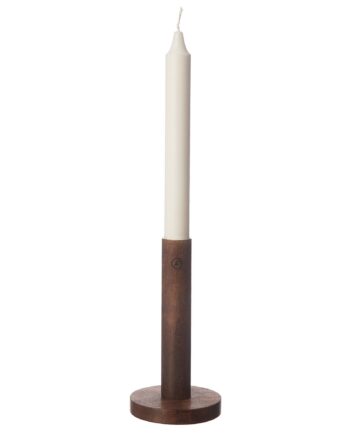Ernst Lysestage   Træ Mørkebrun  15 Cm