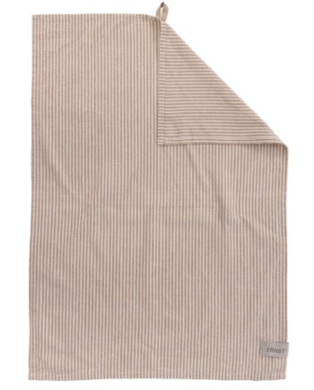 Ernst Viskestykke Stribet 47x70 Cm  Karamel Beige