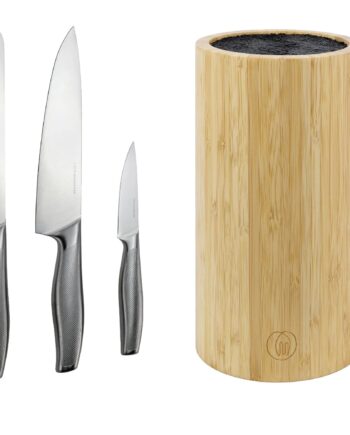 Essentials  -delt Knivsæt Med Knivblok   Fsc-bambus
