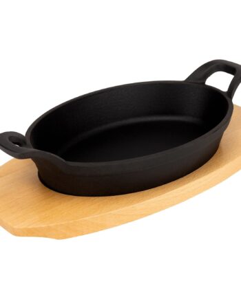 Essentials Oval Støbejernsform 22 Cm  Bordskåner   Træ