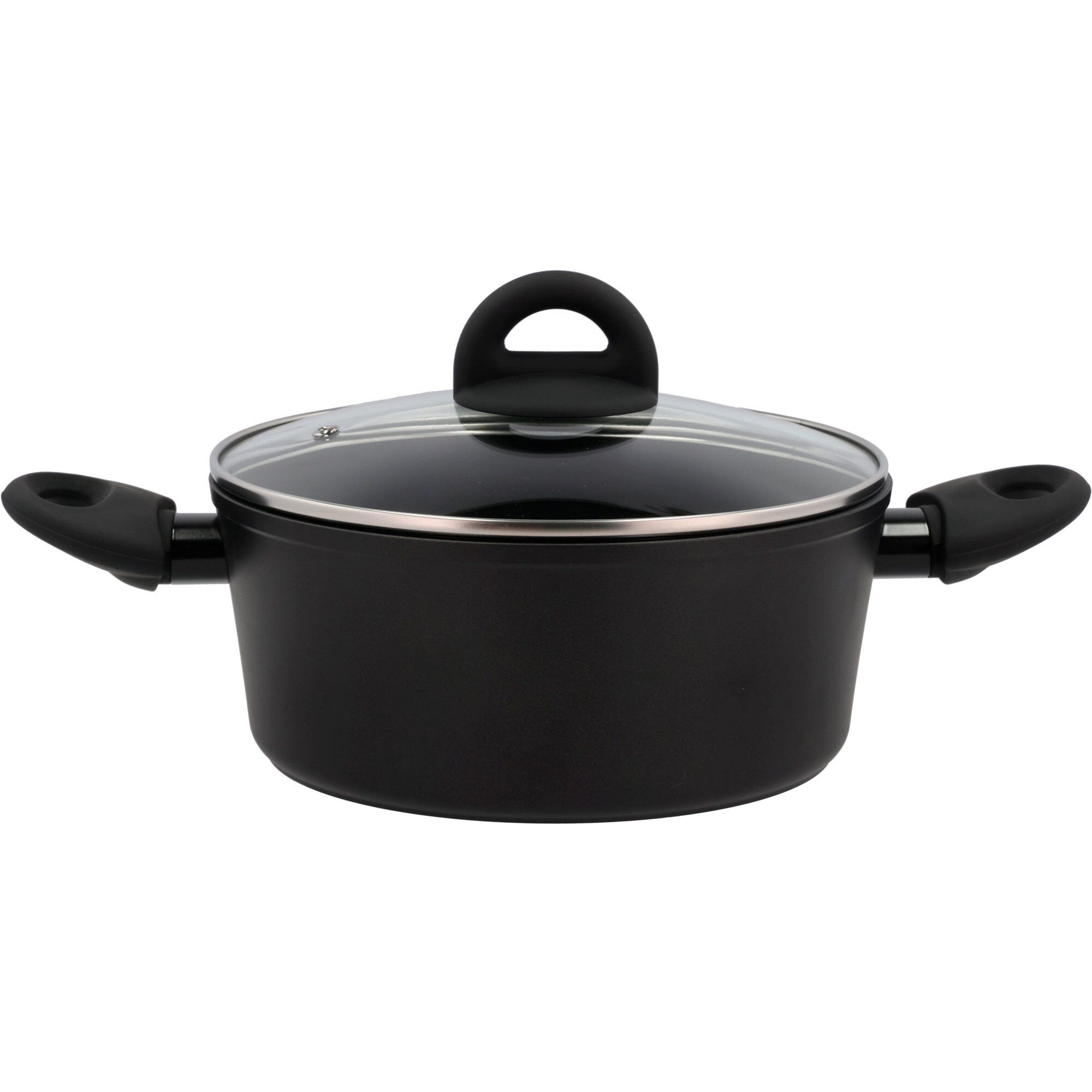 Funktion Ceramica Gryde Med Glaslåg Liter Sort