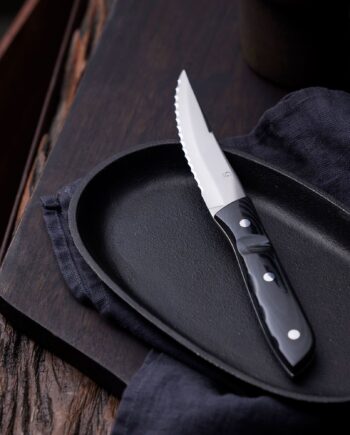Gense Old Farmer Micarta Steakkniv     Dele  Sort Stål
