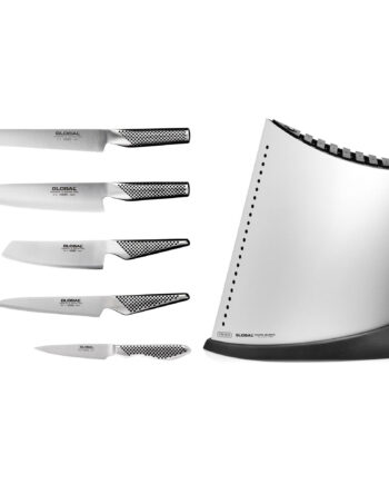 Global Knivsæt Med Knivblok Hvid