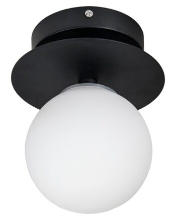 Globen Lighting Væglampe   Loftslampe Art Deco 24 Cm  Hvid Sort