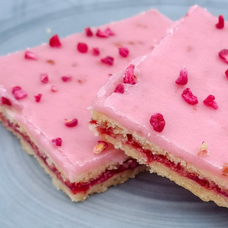 Glutenfri Pink Lyserød Hindbærsnitter Isabella