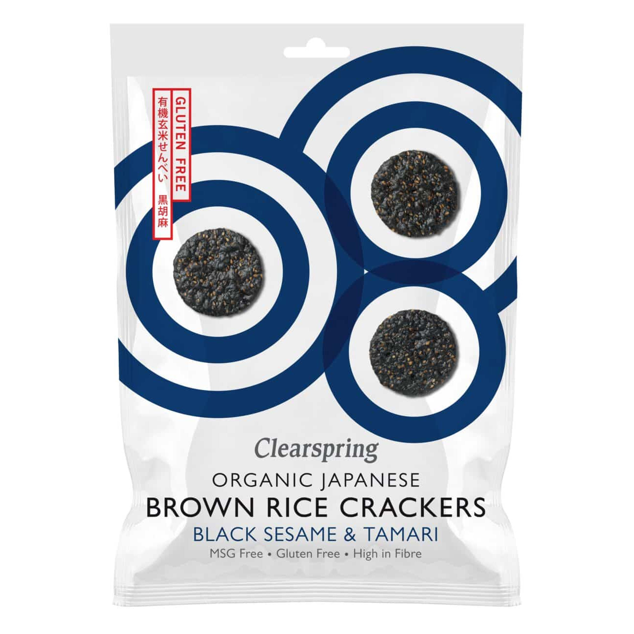 Glutenfri Ris Cracker Med Sort Sesam økologisk