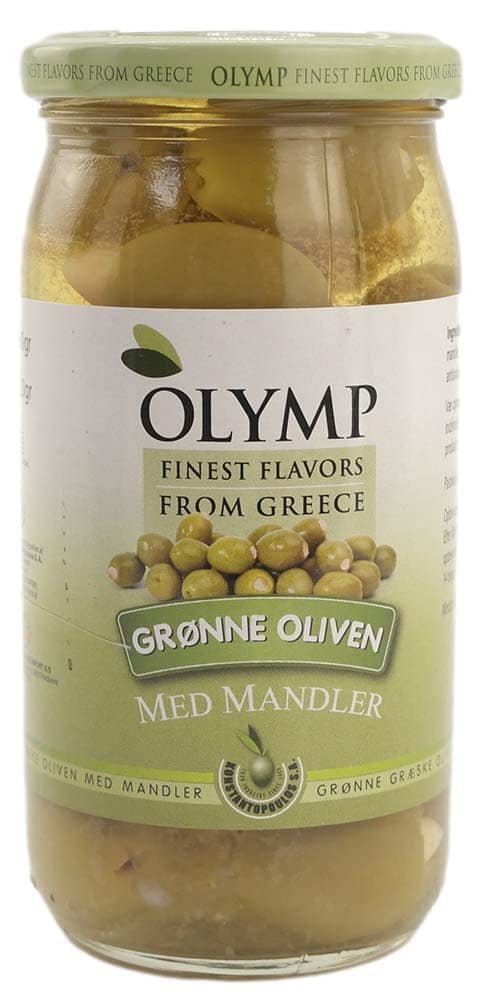 Grønne Oliven   Mandler 360gr
