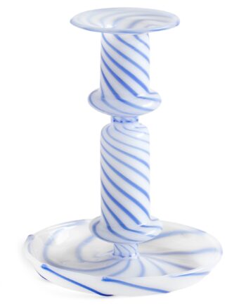 Hay Flare Stripe Milk Lysestage  Medium  Blå