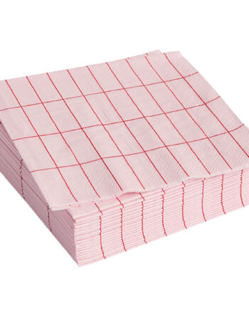 Hay Pattern Cocktailservietter Pink Red Grid 20 Stk