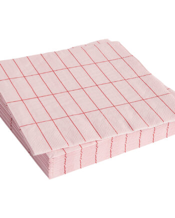 Hay Pattern Middagsservietter Pink Red Grid 20 Stk