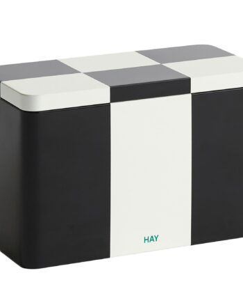 Hay Tin Container  Medium  Black Off-white