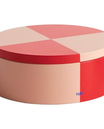Hay Tin Container  Round  Red Soft Pink