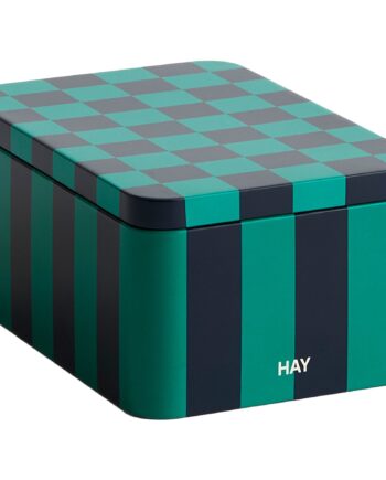 Hay Tin Container  Small  Green Dark Blue