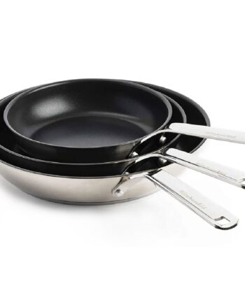 Kitchenaid Sæt Med Stegepander 20 Cm   24 Cm   28 Cm  Rustfrit Stål