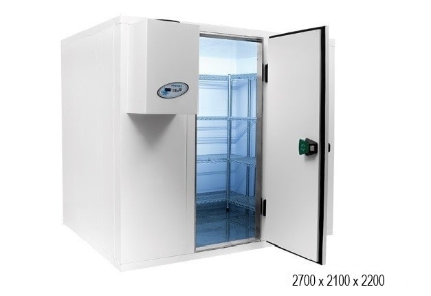 Kølerum 2700x2100x2200 Combisteel   Reoler 2395 1835 Dybde 450mm Højde 1700mm