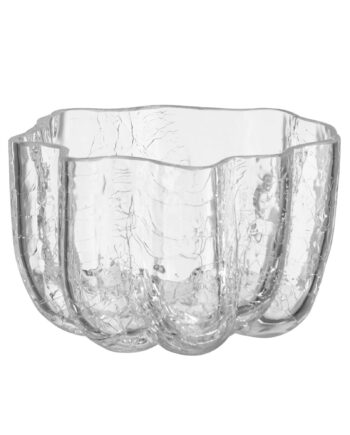 Kosta Boda Crackle Lysestage     Cm  Klar