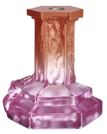 Kosta Boda Rocky Baroque Lysestage 175 Mm  Spicy Rose
