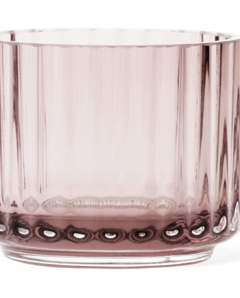 Lyngby Porcelæn Fyrfadsstage  Glas Lille  Burgundy