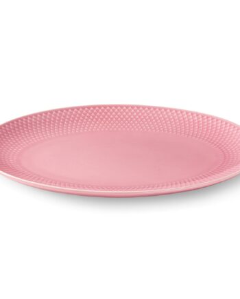 Lyngby Porcelæn Rhombe Color Ovalt Serveringsfad  Rosa