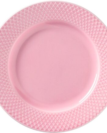 Lyngby Porcelæn Rhombe Frokosttallerken 21 Cm Rosa