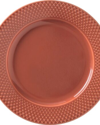Lyngby Porcelæn Rhombe Frokosttallerken 23 Cm Terracotta