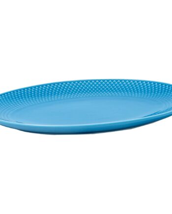 Lyngby Porcelæn Rhombe Serveringsfad  Oval  Blå