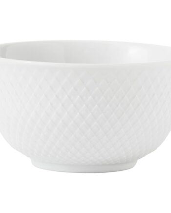 Lyngby Porcelæn Rhombe Skål  Hvid  11 Cm