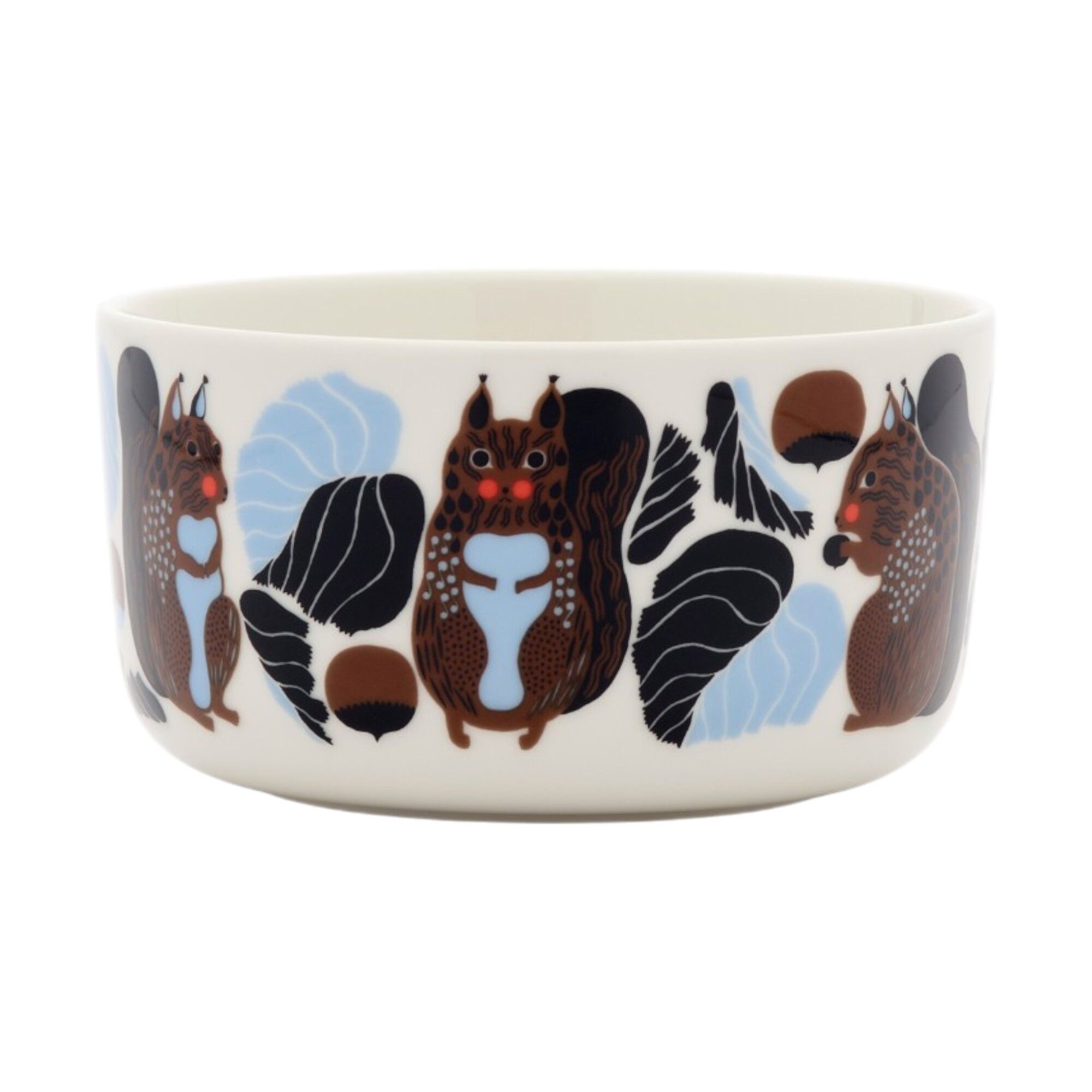 Marimekko Kurre Skål   Dl  Hvid Brun Sort Lyseblå